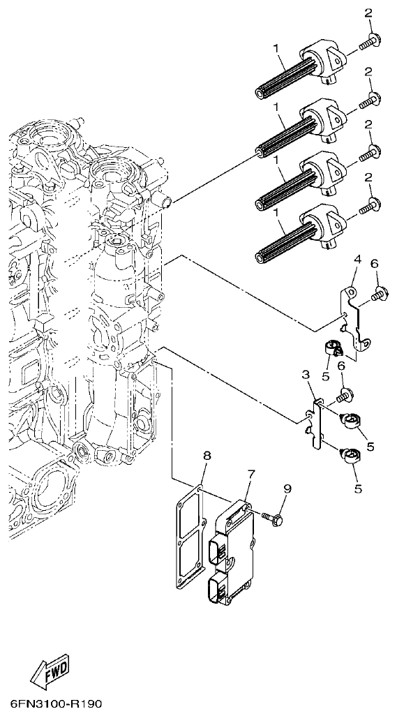 Yamaha F130AET, FL130AET ELECTRICAL 4 parts diagram